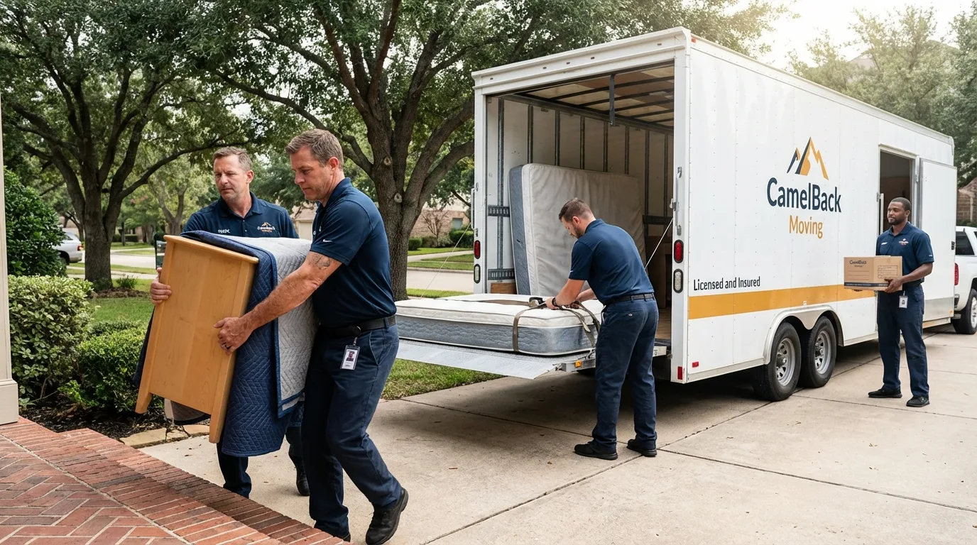 Crew loading residential truck for cross-state move from Tazewell, TN