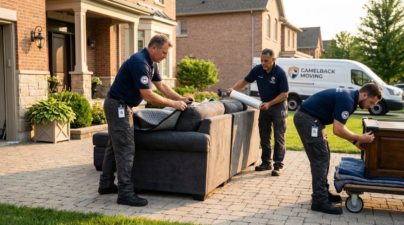 Large estate moving crew wrapping furniture in Tazewell, TN
