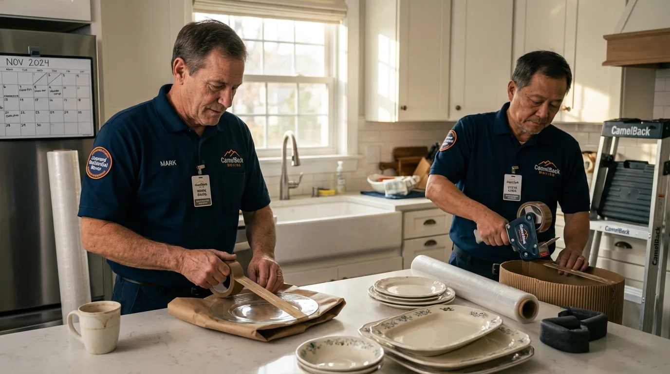 Professional crew packing kitchen dishware in Tazewell, TN